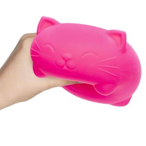 Super NeeDoh Cool Cats being squeezed pink